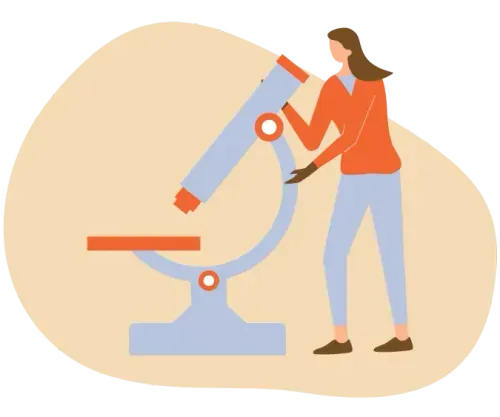 woman-with-microscope-illustration