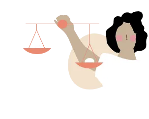 Woman holding tipping scale representing bacterial vaginosis